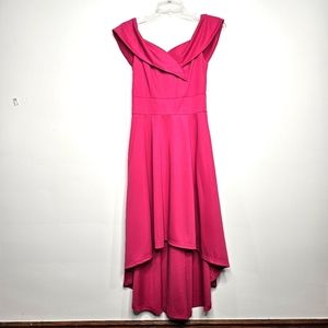 Modern Princess Pink Semi Formal Cocktail Party Dress Prom Gown